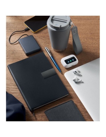 TREZE Carnet A5 en PU souple Matières : papier recyclé Couleurs : noir impression haute définition