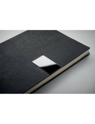 TREZE Carnet A5 en PU souple Matières : papier recyclé Couleurs : noir marquage laser ultra précis