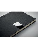 TREZE Carnet A5 en PU souple Matières : papier recyclé Couleurs : noir marquage laser ultra précis