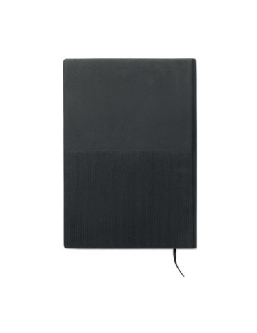 TREZE Carnet A5 en PU souple Matières : papier recyclé Couleurs : noir objet promotionnel éco-responsable