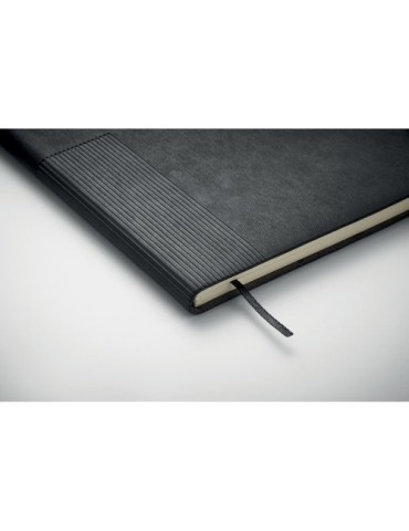 TREZE Carnet A5 en PU souple Matières : papier recyclé Couleurs : noir cadeau collaborateur premium