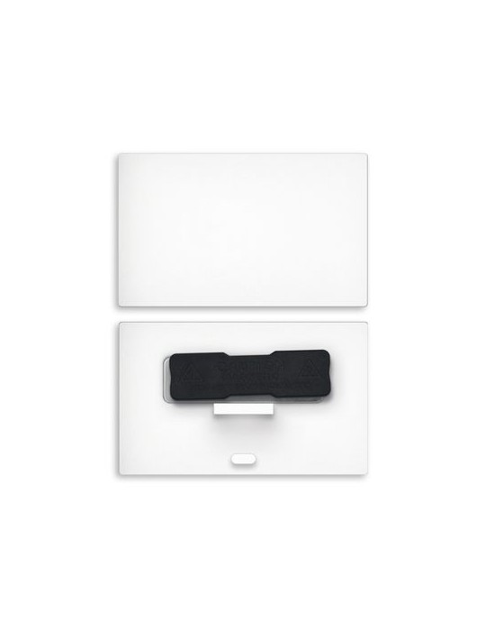 BADGE PLASTIQUE (PS) RECTANGLE 70x43mm AVEC AIMANT