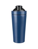 Gourde simple paroi de 750 ml en acier inoxydable recyclé Orla Matières : silicone Couleurs : bleu cobalt personnalisable avec v