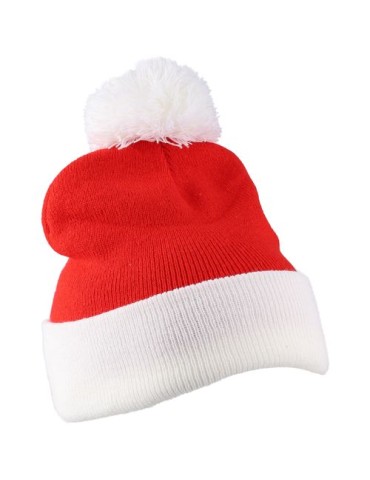 Bonnet de Noël tricoté en acrylique Eleni Matières : acrylique Couleurs : rouge goodies publicitaire événementiel