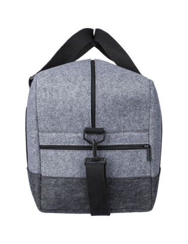 Sac de sport rPET en feutre Corliss Matières : polyester Couleurs : gris foncé marquage laser ultra précis