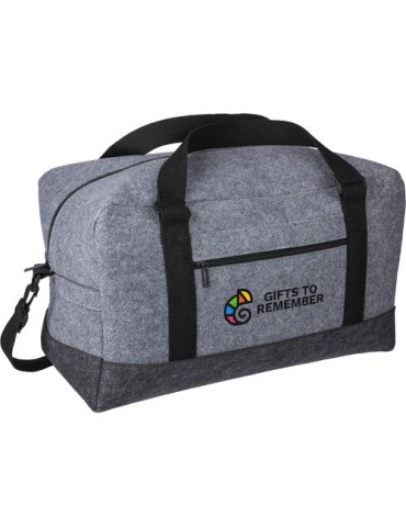 Sac de sport rPET en feutre Corliss Matières : polyester Couleurs : gris foncé objet promotionnel éco-responsable