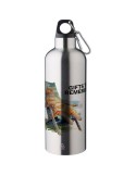 Gourde double paroi de 500 ml en acier inoxydable recyclé Lysandra Matières : aluminium Couleurs : blanc marquage couleur éclata