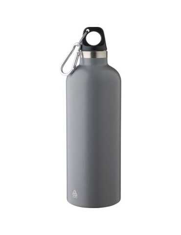 Gourde double paroi de 500 ml en acier inoxydable recyclé Lysandra Matières : aluminium Couleurs : gris impression haute définit
