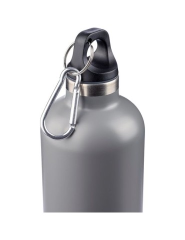 Gourde double paroi de 500 ml en acier inoxydable recyclé Lysandra Matières : aluminium Couleurs : gris marquage laser ultra pré