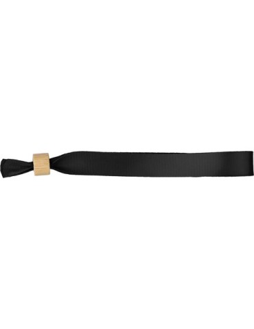 Bracelet en rPET 300D Tarian Matières : bambou Couleurs : noir personnalisation rapide en France