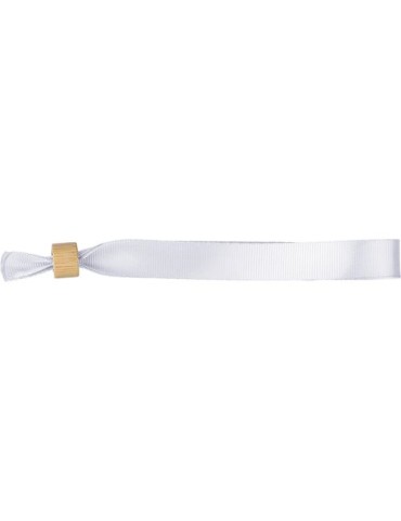 Bracelet en rPET 300D Tarian Matières : bambou Couleurs : blanc objet promotionnel éco-responsable