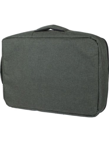 Sac à dos porte-ordinateur en rPET 300D Eulalia Matières : polyester Couleurs : noir personnalisation sur mesure