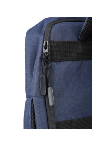 Sac à dos porte-ordinateur en rPET 300D Eulalia Matières : polyester Couleurs : noir cadeau collaborateur premium