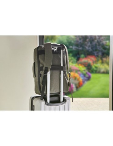 Sac à dos porte-ordinateur en rPET 300D Eulalia Matières : polyester Couleurs : gris cadeau affaires élégant