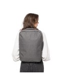 Sac à dos porte-ordinateur en rPET 300D Eulalia Matières : polyester Couleurs : bleu impression logo haute qualité