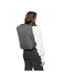 Sac à dos porte-ordinateur en rPET 300D Eulalia Matières : polyester Couleurs : bleu goodies publicitaire durable