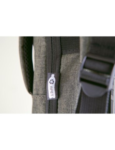 Sac à dos porte-ordinateur en rPET 300D Eulalia Matières : polyester Couleurs : bleu goodies publicitaire durable