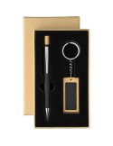 Coffret d’écriture en bambou Zaid Matières : acier inoxydable Couleurs : noir