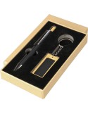 Coffret d’écriture en bambou Zaid Matières : acier inoxydable Couleurs : noir objet promotionnel éco-responsable