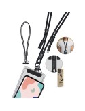 CÂBLE DE CHARGE LANYARD LONGUEUR RÉGLABLE POUR TÉLÉPHONE Matières : alliage d'aluminium Couleurs : noir