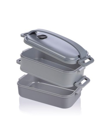 Lunch box en PP d’une capacité totale de 1 600 ml Selwyn Matières : silicone Couleurs : noir objet promotionnel éco-responsable