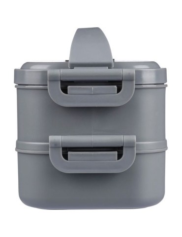 Lunch box en PP d’une capacité totale de 1 600 ml Selwyn Matières : silicone Couleurs : gris goodies personnalisé en stock