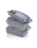 Lunch box en PP d’une capacité totale de 1 600 ml Selwyn Matières : silicone Couleurs : gris impression haute définition