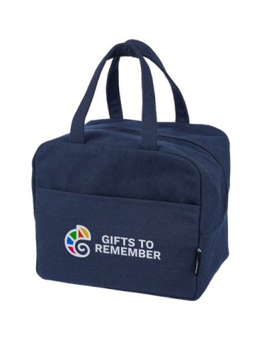 Sac isotherme en polycoton recyclé Elowen Couleurs : bleu goodies personnalisé en stock