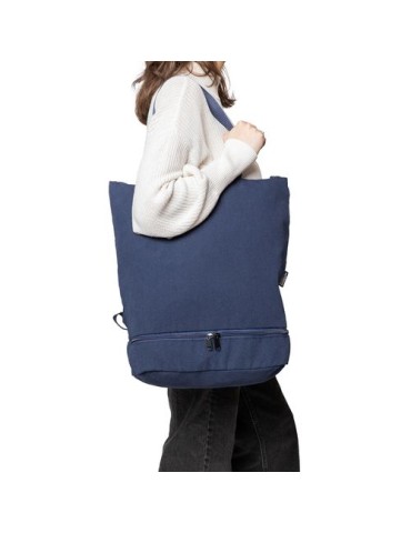 Sac à dos porte-ordinateur en polycoton 330 g/m2 Osric Couleurs : beige objet promotionnel éco-responsable