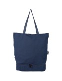 Sac à dos porte-ordinateur en polycoton 330 g/m2 Osric Couleurs : bleu personnalisable avec votre logo