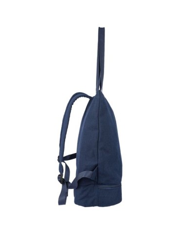 Sac à dos porte-ordinateur en polycoton 330 g/m2 Osric Couleurs : bleu impression logo haute qualité