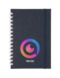 Carnet A6 en rPET Ilias Matières : papier recyclé Couleurs : bleu goodies publicitaire événementiel