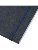 Carnet A6 en rPET Ilias Matières : papier recyclé Couleurs : bleu marquage couleur éclatante