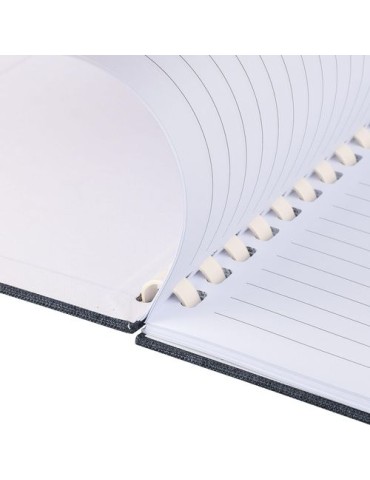 Carnet A6 en rPET Ilias Matières : papier recyclé Couleurs : bleu goodies personnalisé en stock
