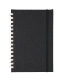 Carnet A6 en rPET Ilias Matières : papier recyclé Couleurs : noir personnalisable avec votre logo