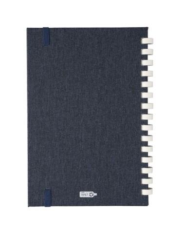 Carnet A6 en rPET Ilias Matières : papier recyclé Couleurs : noir cadeau collaborateur premium