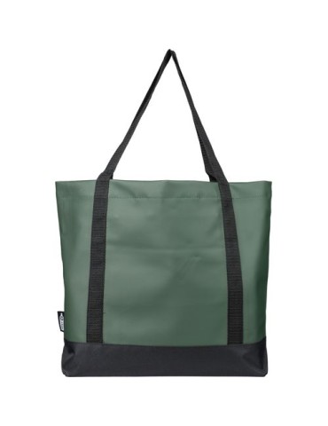 Sac shopping en polyester rPET 600D Lumi Matières : polyester Couleurs : bleu impression logo haute qualité