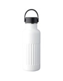 Gourde double paroi de 500 ml en acier inoxydable recyclé Lior Matières : silicone Couleurs : blanc goodies publicitaire événeme