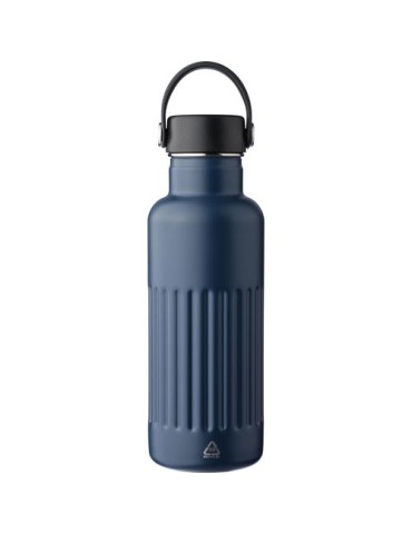 Gourde double paroi de 500 ml en acier inoxydable recyclé Lior Matières : silicone Couleurs : blanc impression haute définition