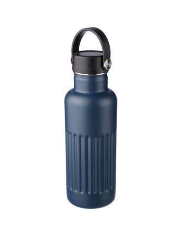 Gourde double paroi de 500 ml en acier inoxydable recyclé Lior Matières : silicone Couleurs : blanc goodies publicitaire durable