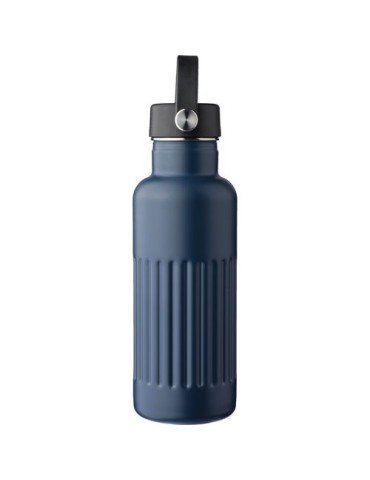 Gourde double paroi de 500 ml en acier inoxydable recyclé Lior Matières : silicone Couleurs : blanc goodies publicitaire événeme