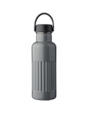 Gourde double paroi de 500 ml en acier inoxydable recyclé Lior Matières : silicone Couleurs : gris cadeau entreprise pas cher