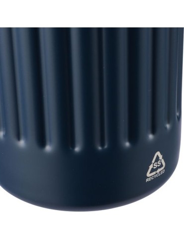 Gourde double paroi de 500 ml en acier inoxydable recyclé Lior Matières : silicone Couleurs : gris cadeau affaires élégant