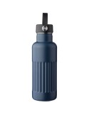 Gourde double paroi de 500 ml en acier inoxydable recyclé Lior Matières : silicone Couleurs : gris goodies publicitaire durable