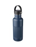 Gourde double paroi de 500 ml en acier inoxydable recyclé Lior Matières : silicone Couleurs : bleu marquage laser ultra précis