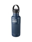 Gourde double paroi de 500 ml en acier inoxydable recyclé Lior Matières : silicone Couleurs : bleu personnalisation rapide en Fr