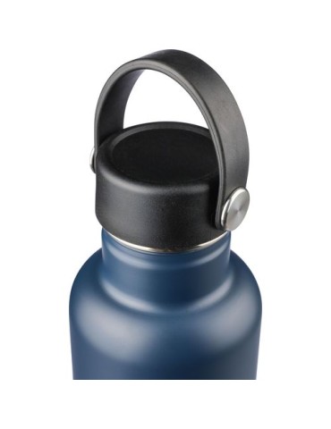 Gourde double paroi de 500 ml en acier inoxydable recyclé Lior Matières : silicone Couleurs : bleu cadeau client original