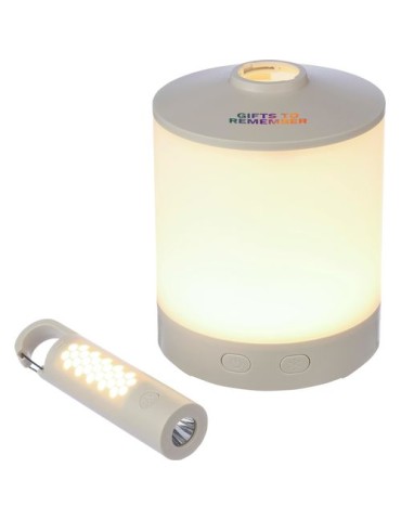 Lampe multifonction en ABS Araminta Matières : ABS Couleurs : blanc goodies personnalisé en stock