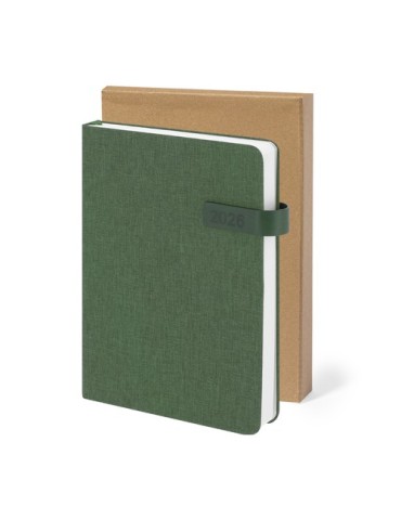 Agenda Mylok Matières : PET recyclé Couleurs : vert marquage laser ultra précis