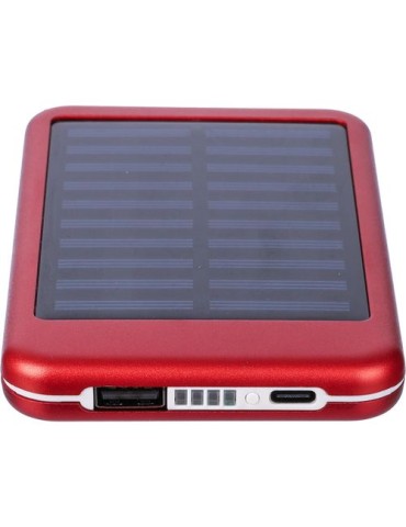 Chargeur solaire en aluminium Tycho Matières : aluminium Couleurs : bleu goodies personnalisé en stock